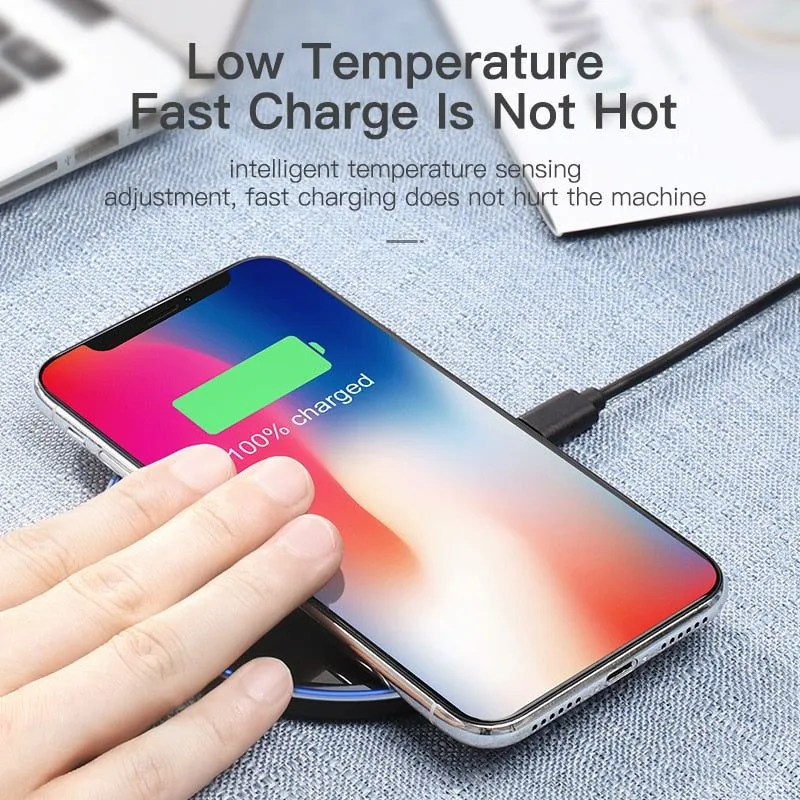 10W Qi Wireless Charger For iPhone X/XS Max XR 8 Plus Mirror Wireless Charging