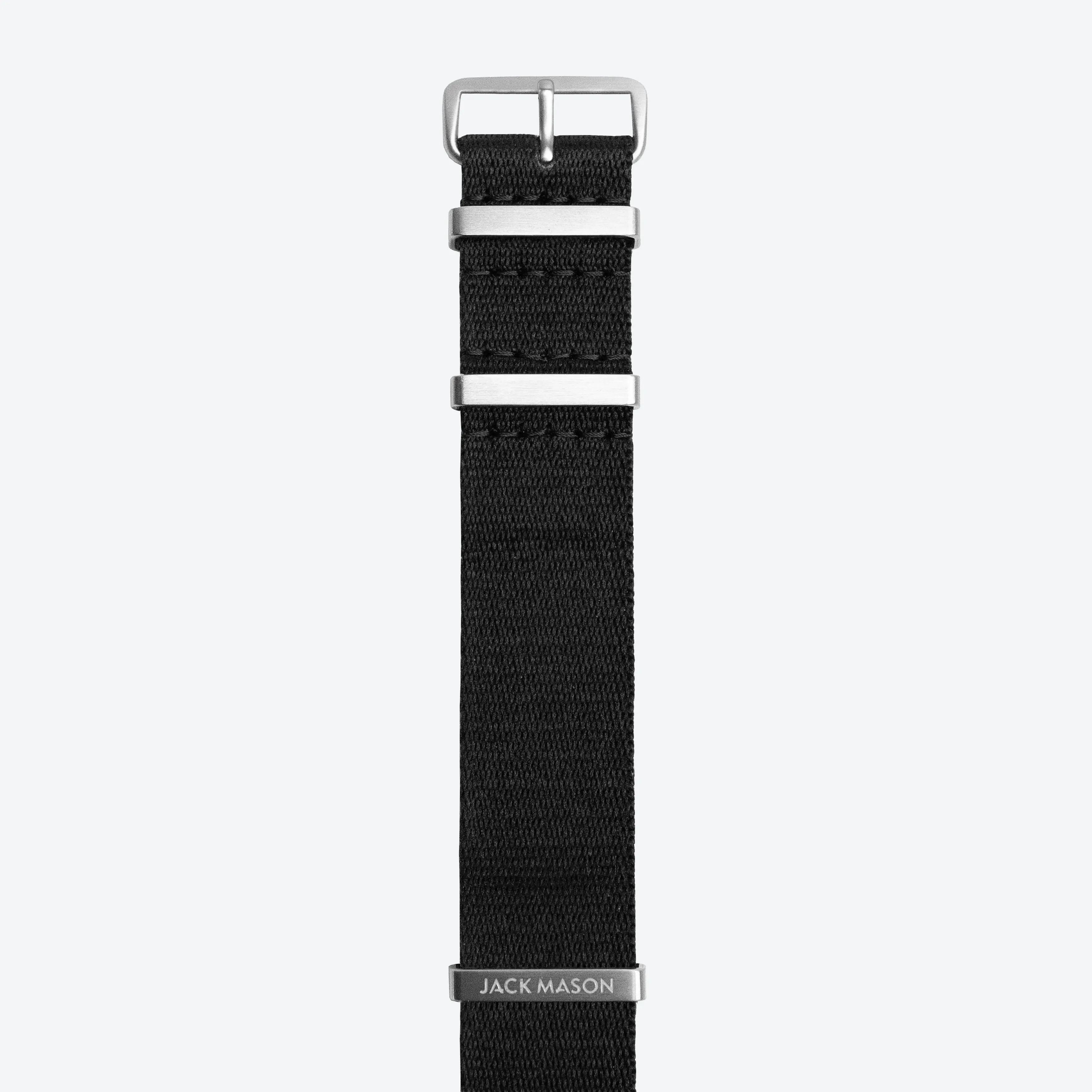 22mm Black Military Style Strap