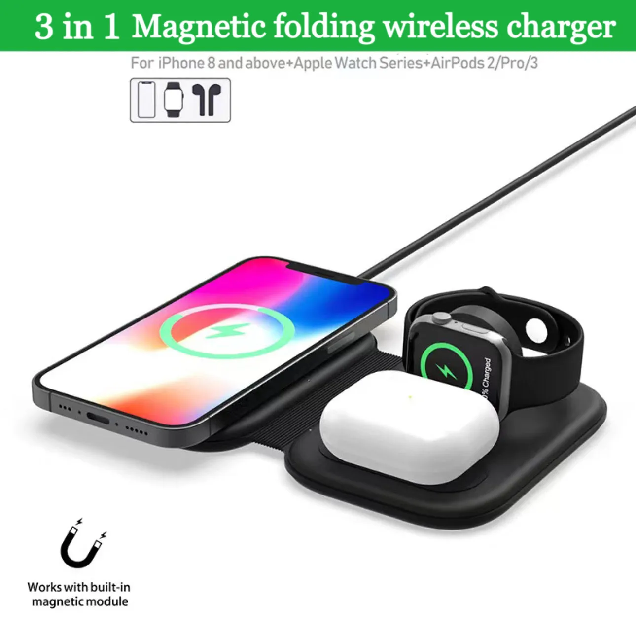 3 in 1 Foldable Magnetic Wireless Charger