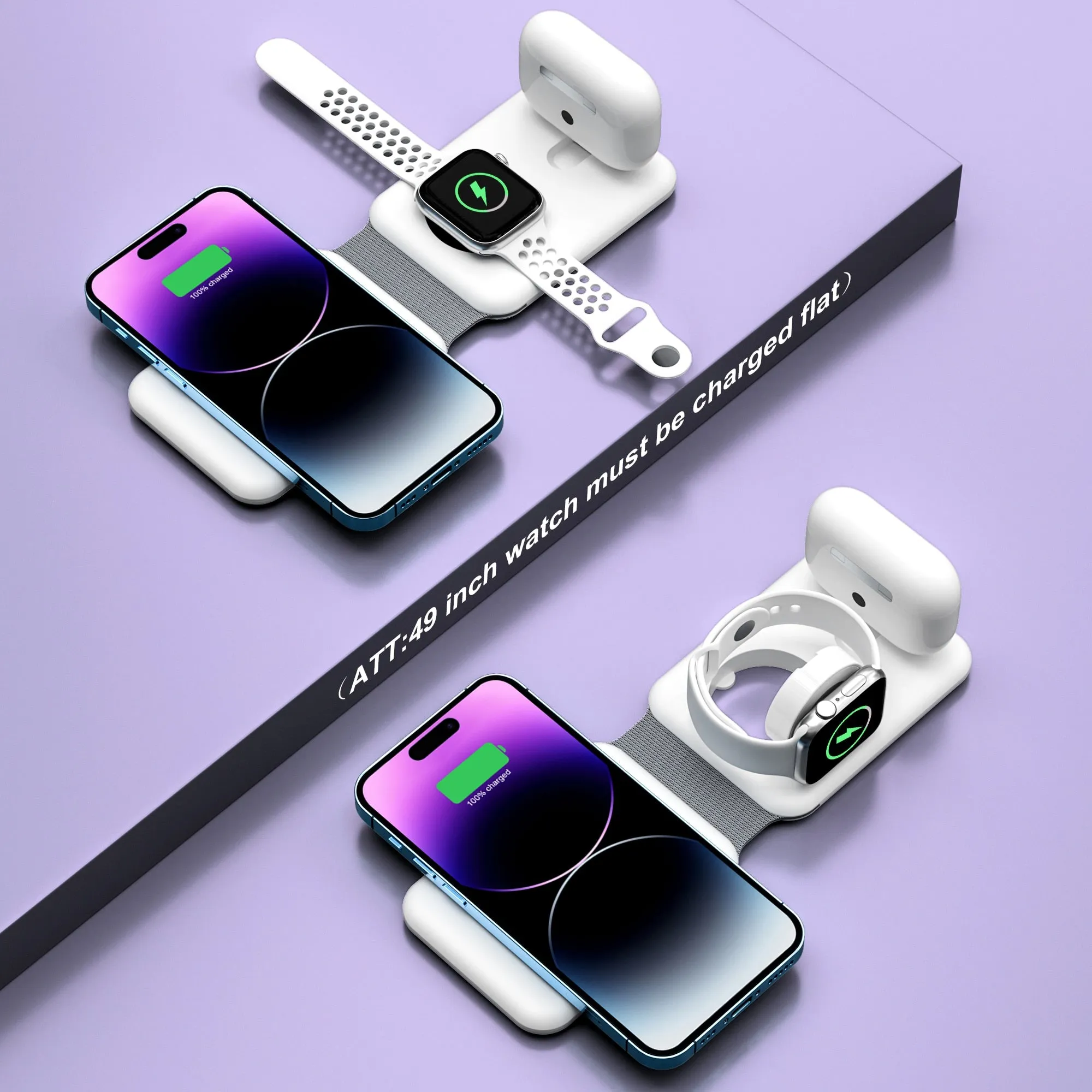 3 in 1 Magnetic Wireless Charger for iPhone 14Pro Max/13/12Pro/11/XS, Apple Watch 8/7, Airpods Pro