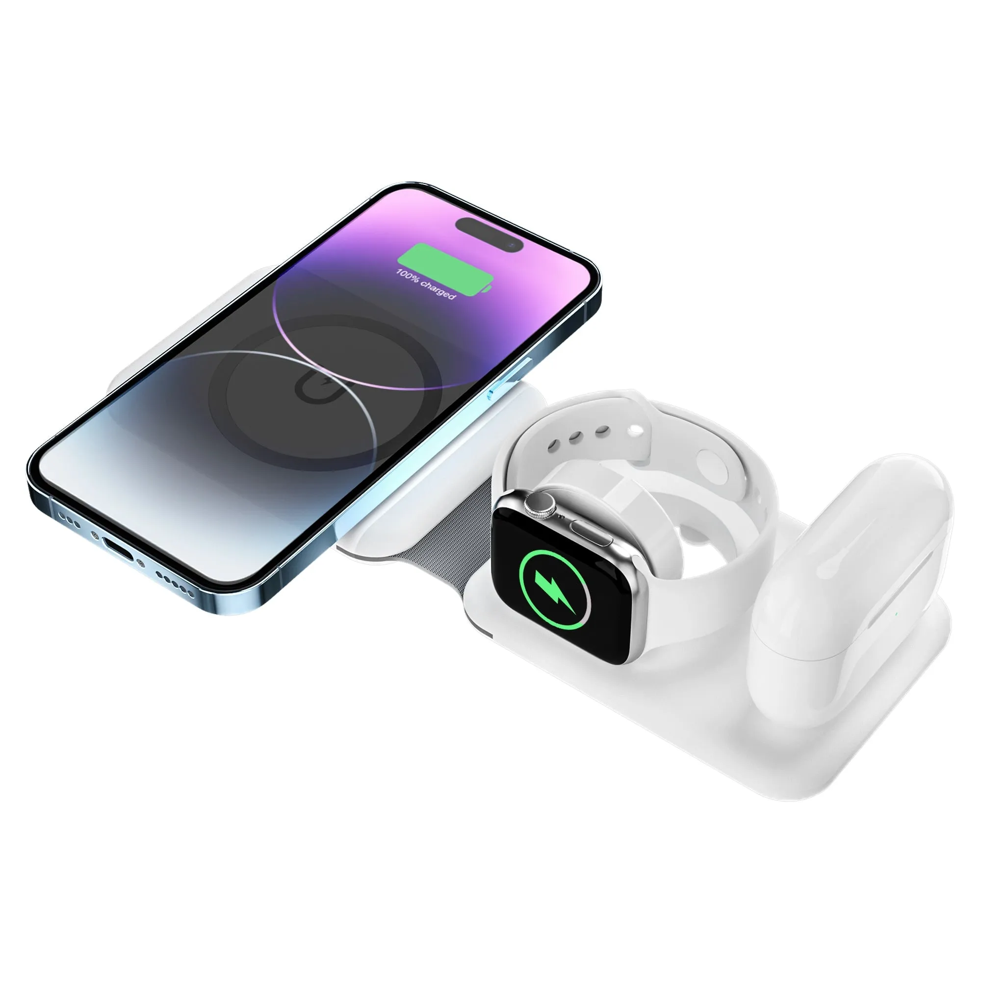 3 in 1 Magnetic Wireless Charger for iPhone 14Pro Max/13/12Pro/11/XS, Apple Watch 8/7, Airpods Pro