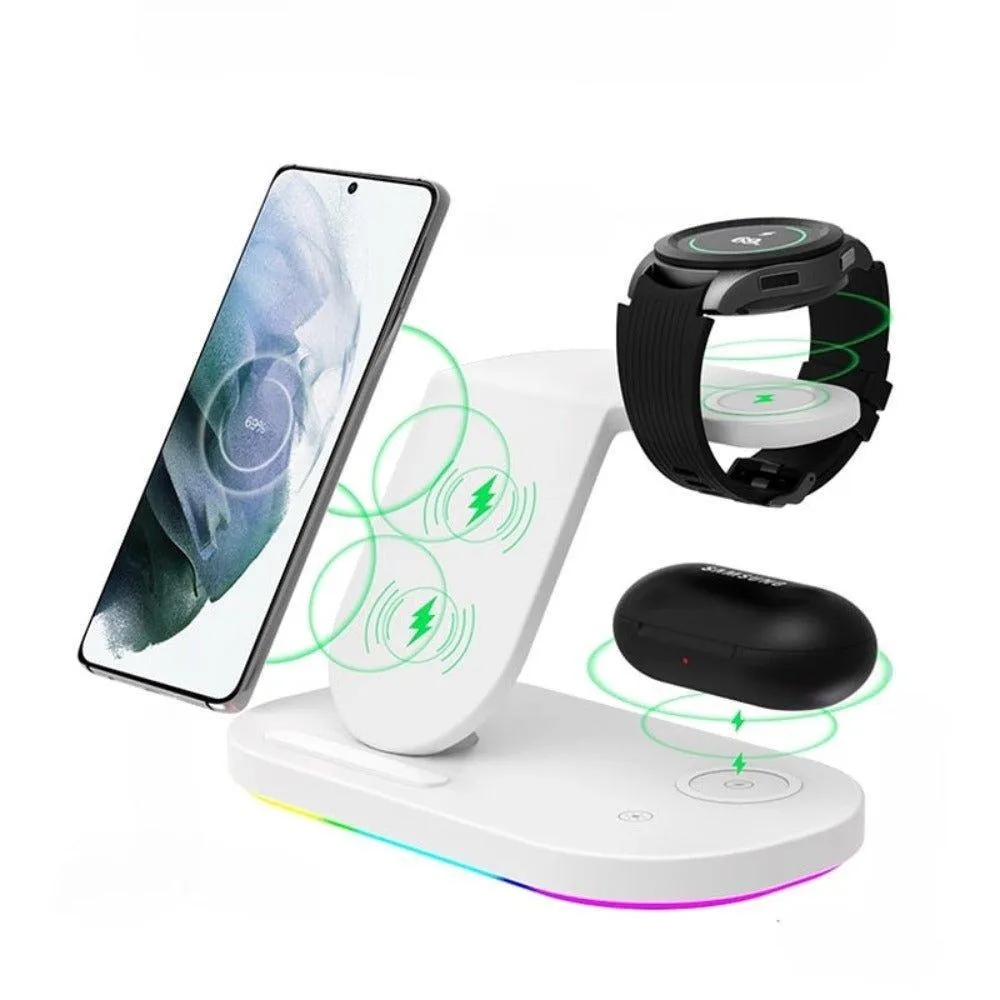 3 in 1 Wireless Charger Stand For Samsung Phone Galaxy Watch Buds iPhone Apple AirPods