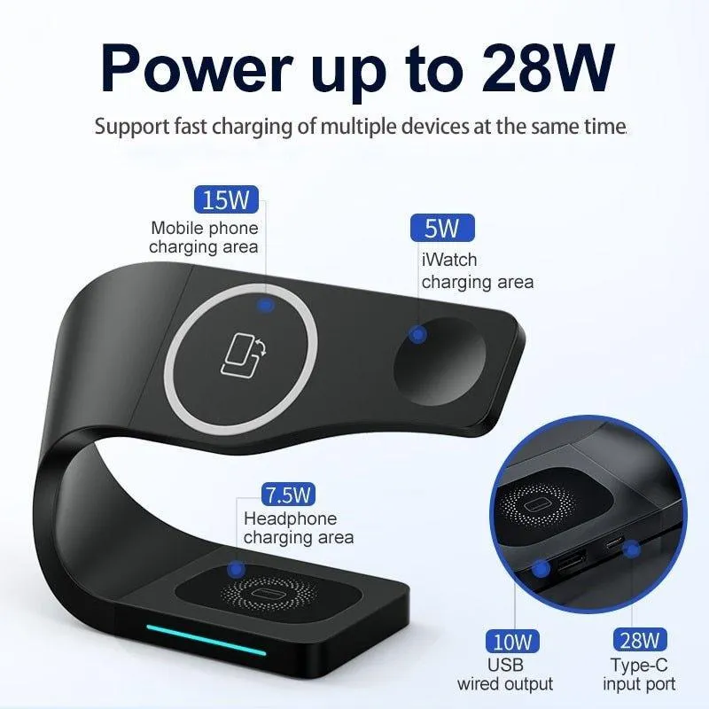 4 in 1 Magnetic Wireless Charger Stand For iPhone Apple Watch AirPods