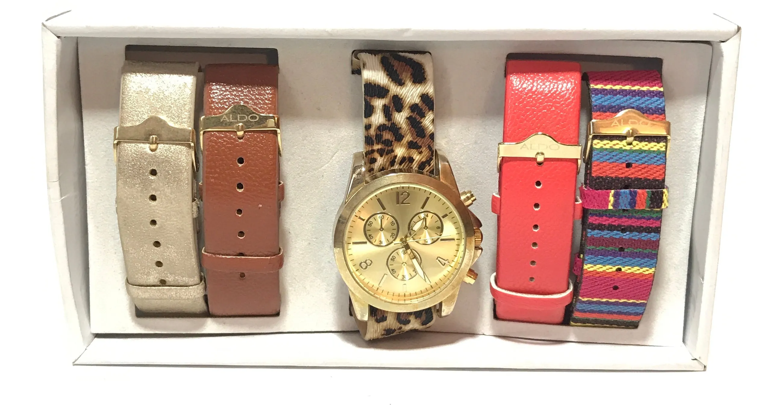 ALDO Gold with Multi Colour Straps Watch Set | Gently Used |