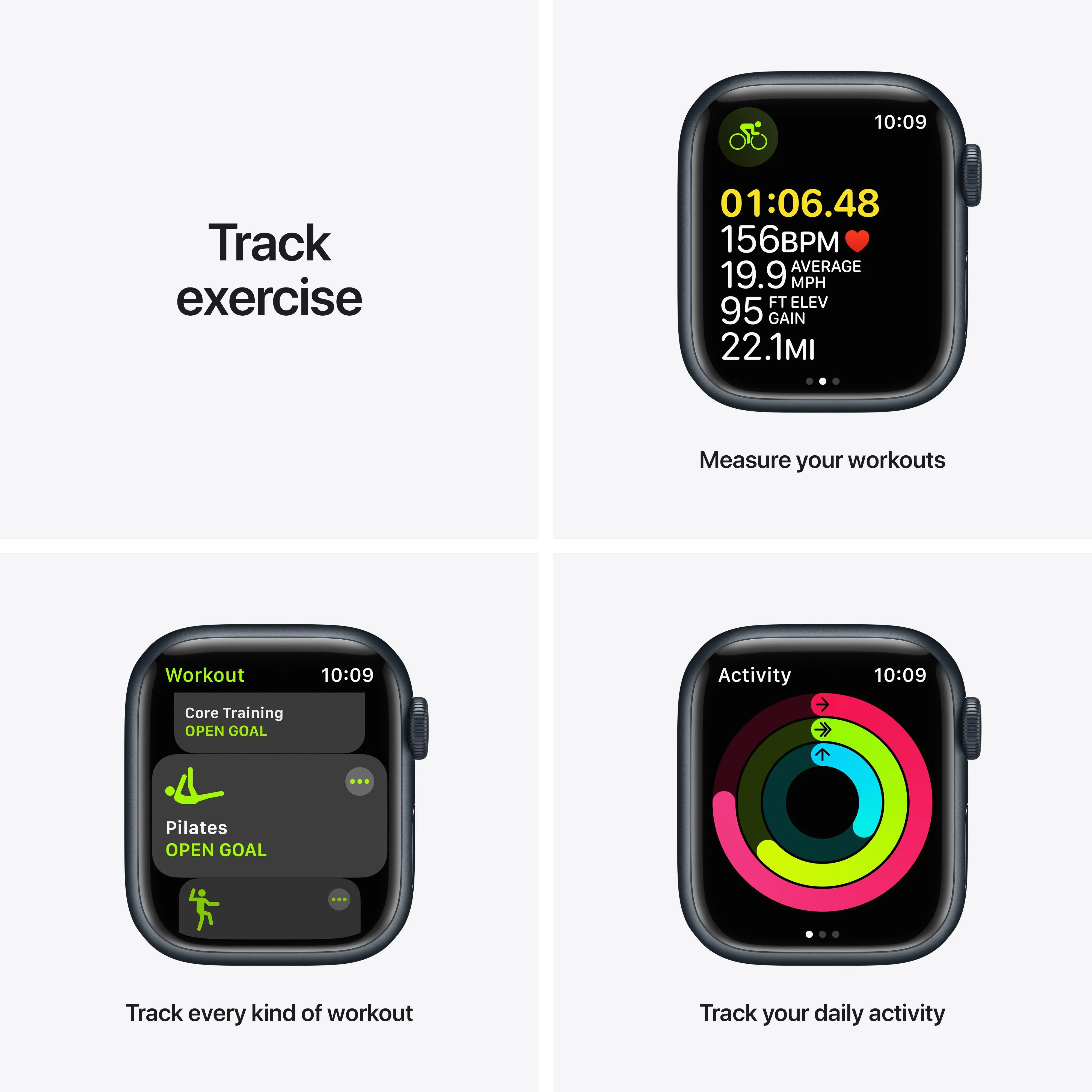 Apple Watch Nike Series 7 GPS, 41mm Midnight Aluminium Case with Anthracite/Black Nike Sport Band - Regular