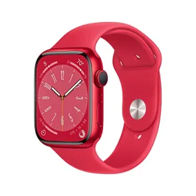 Apple Watch Series 8 [GPS 45mm] Smart Watch w/ (Product) RED Aluminum Case with (Product) RED Sport Band - S/M.