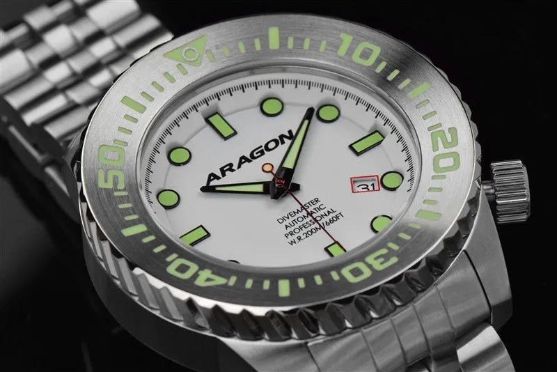 ARAGON Divemaster EVO 50mm Super Luminova Dial A254WHT