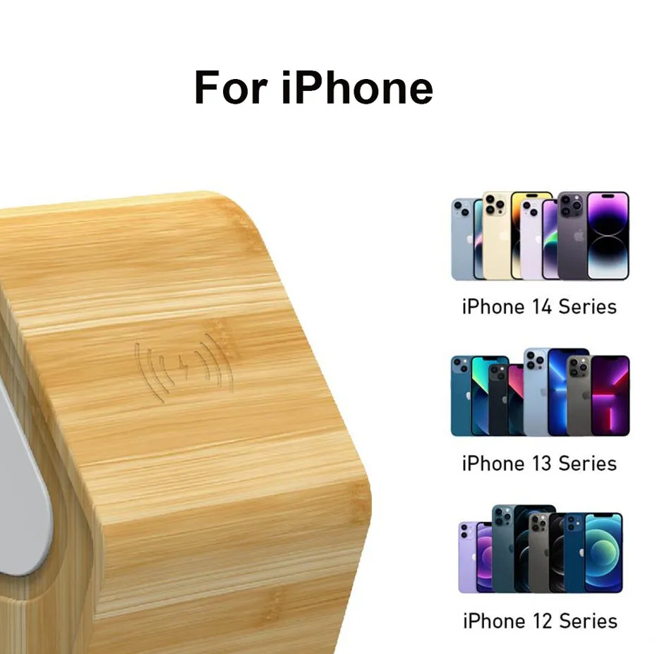 Bamboo Wireless Charging Station - iPhone, iWatch, AirPods