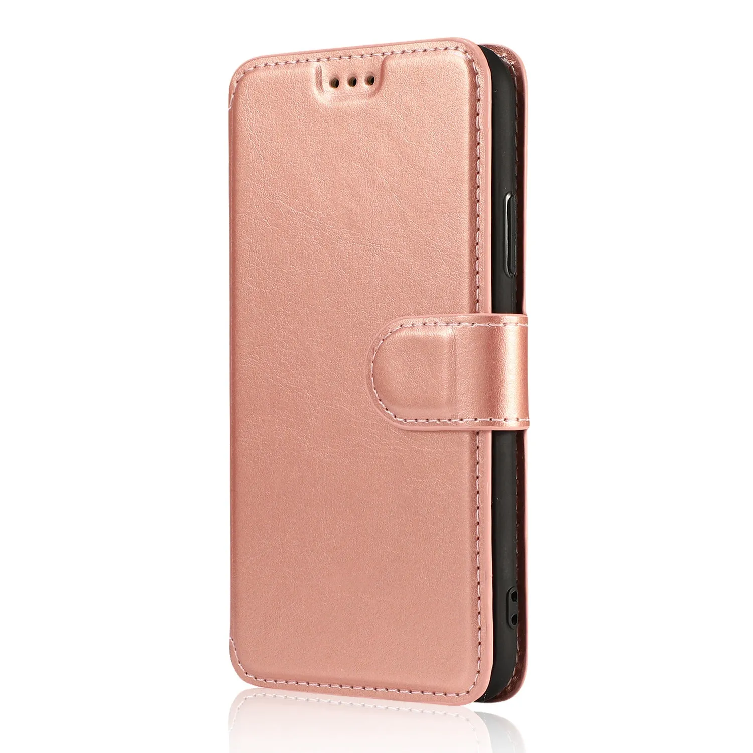 Black Card Slot Wallet Vertical Leather Shockproof Phone Case for iPhone7 Plus