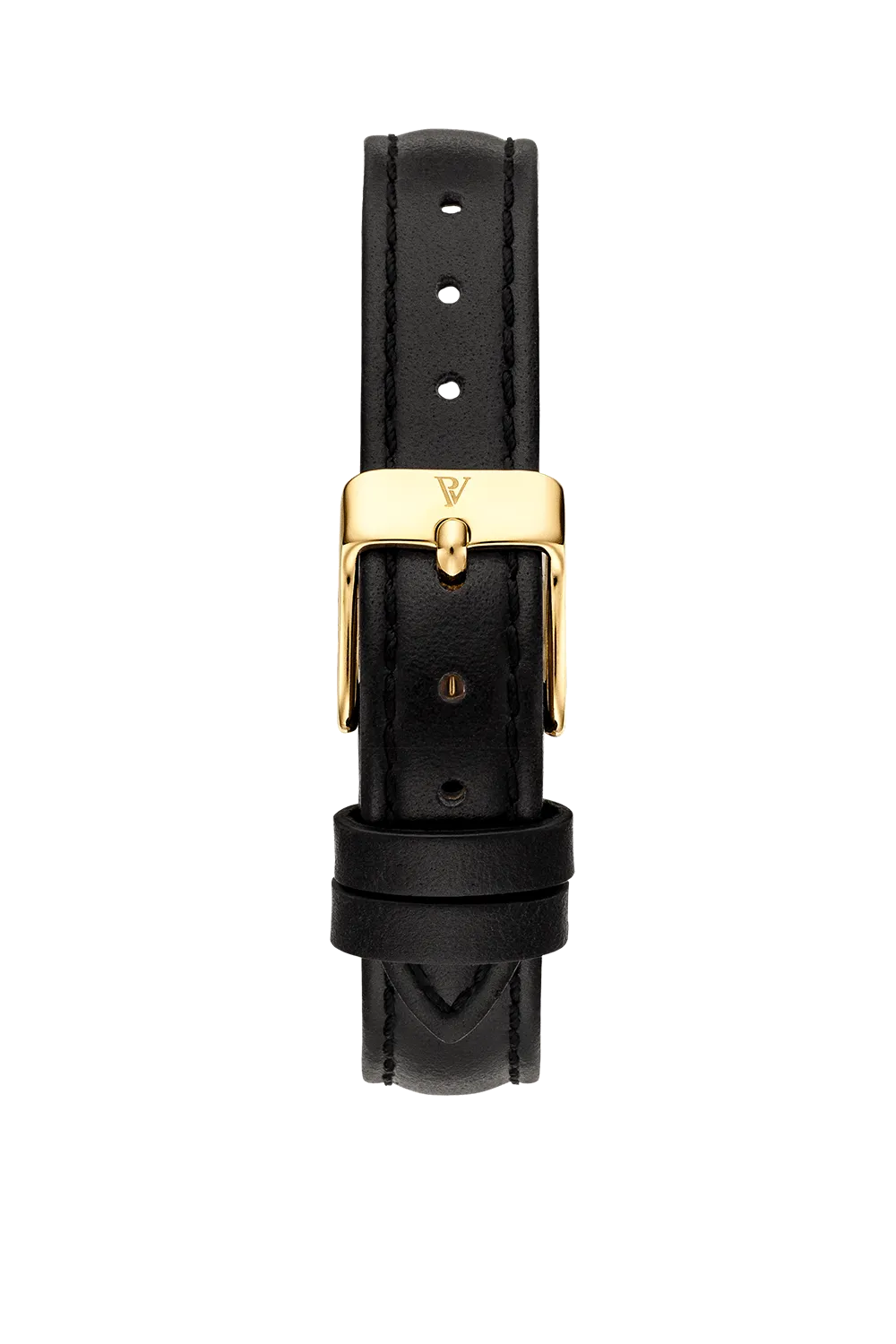 Black Leather Strap Gold