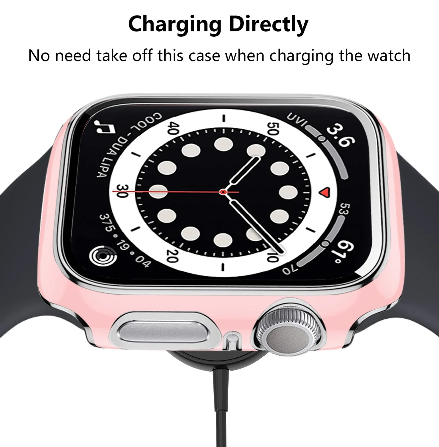 Bumper Case with Screen Protector for Apple Watch-Pink