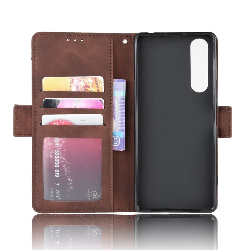 Card slot wallet case for Sony Xperia 1 II shockproof phone case Black