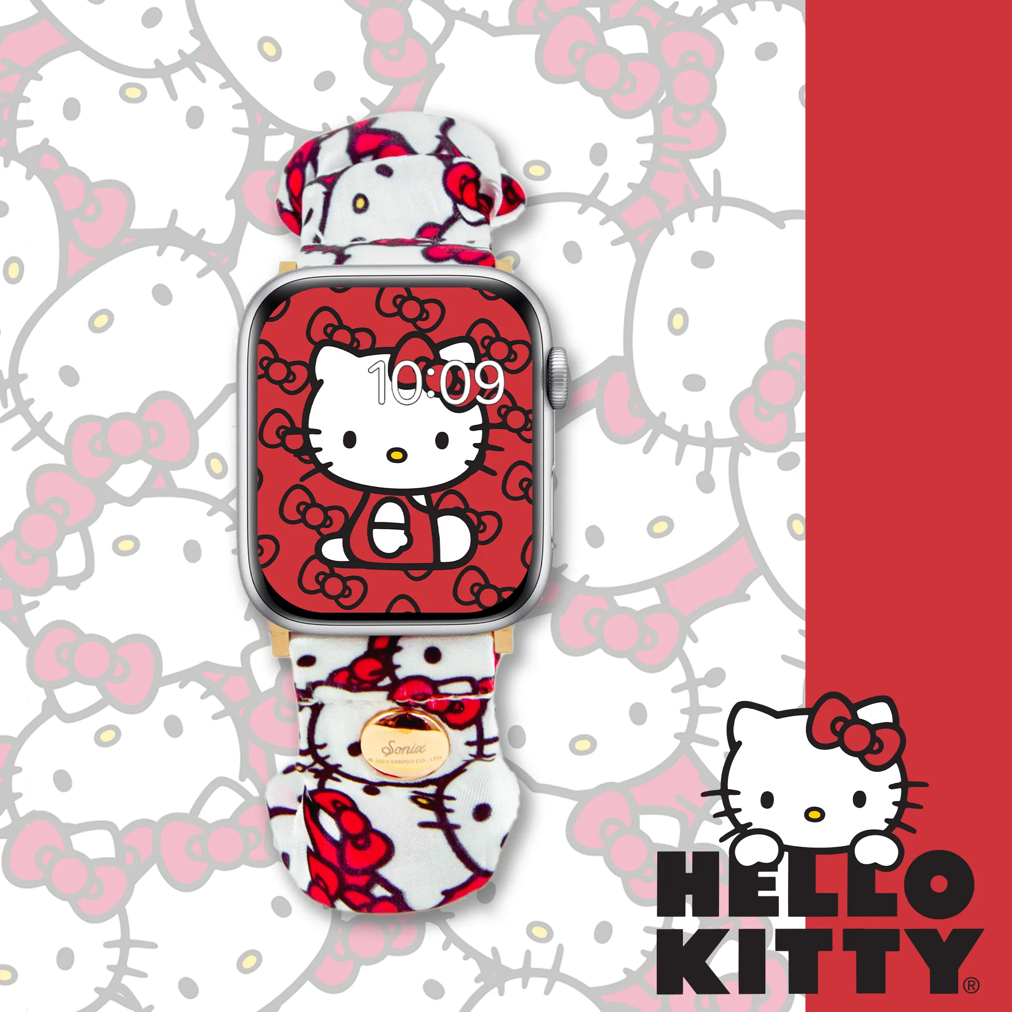 Classic Hello Kitty x Sonix Scrunchie Apple Watch Band (White)