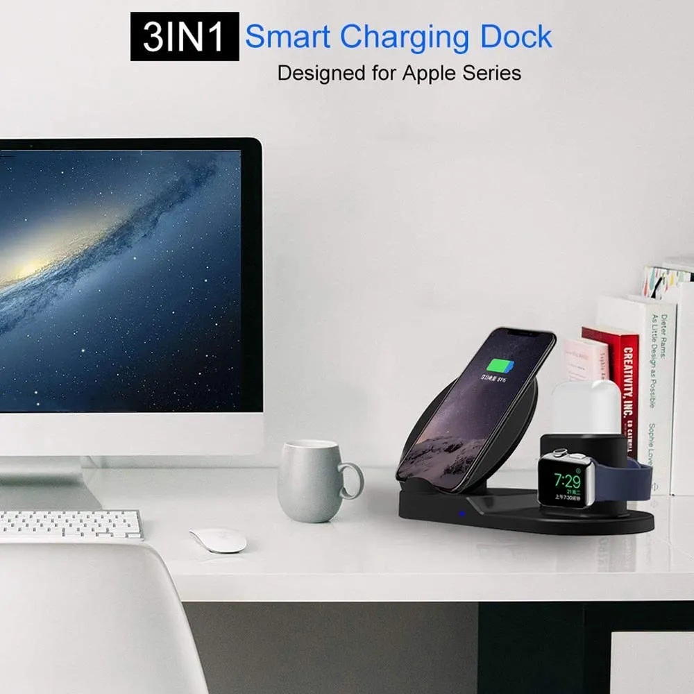 Fast Wireless Charging Station( For iPhone 8 X XS Max XR Apple Watch 4 3 2 Airpods Samsung S9 S8 S7)