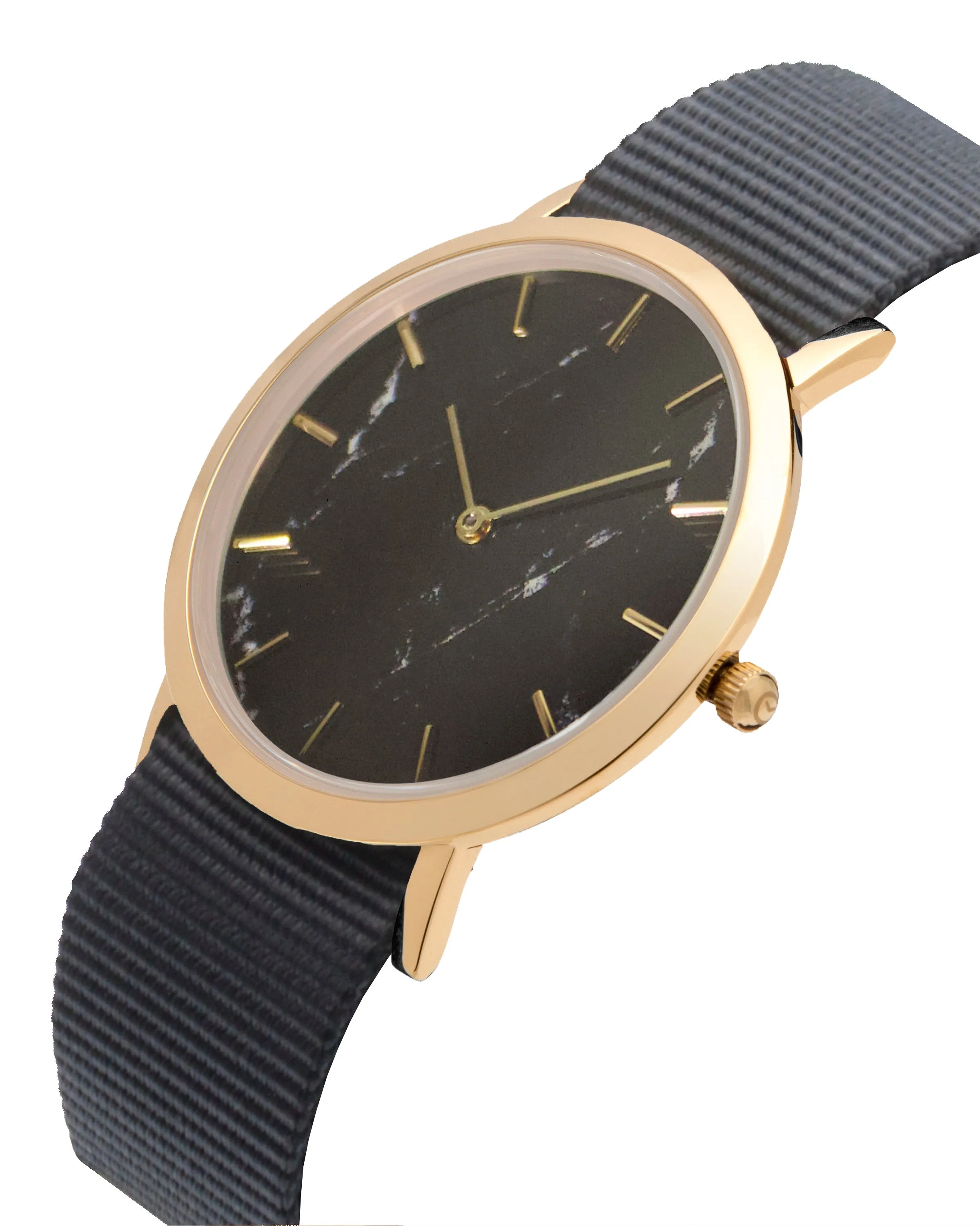 Faux Black Marble Classic Watch