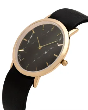 Faux Black Marble Classic Watch