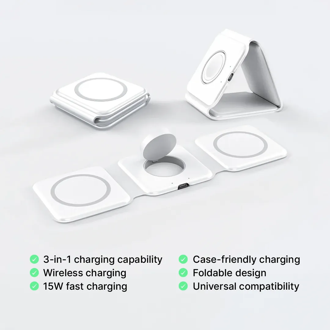 Foldable 3 in 1 Charging Station