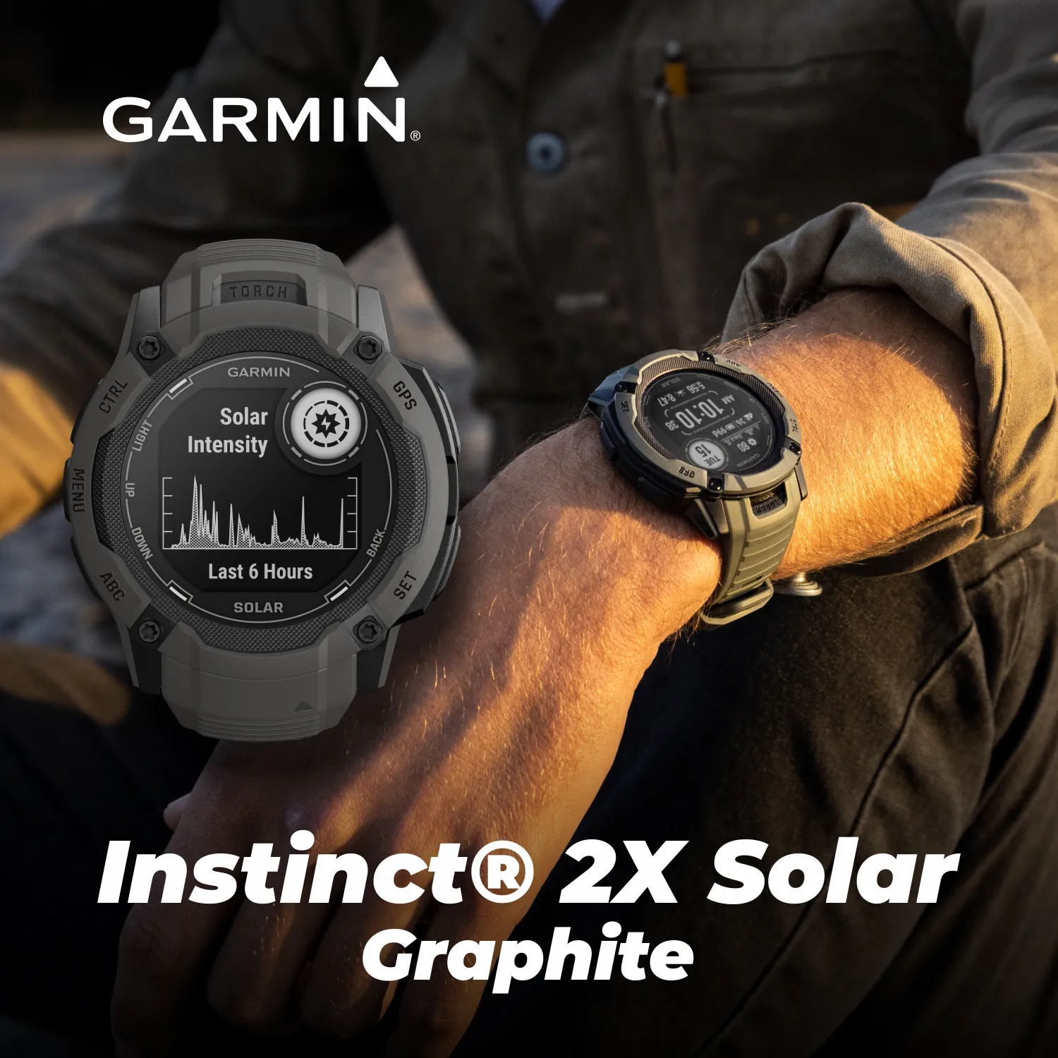 Garmin Instinct 2X Solar Series Rugged GPS Men Smartwatch with Power Glass Lens, LED Flashlight