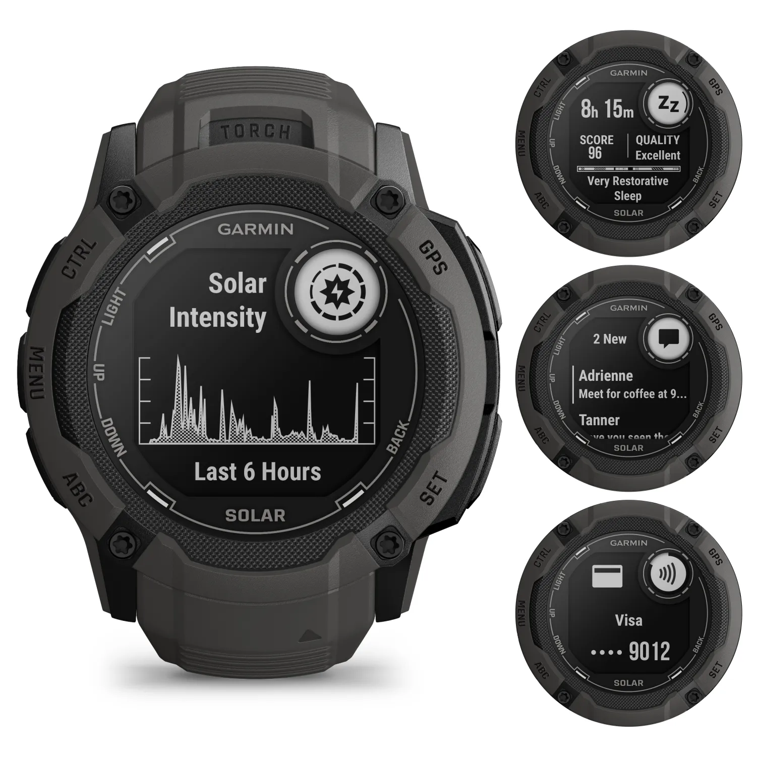 Garmin Instinct 2X Solar Series Rugged GPS Men Smartwatch with Power Glass Lens, LED Flashlight