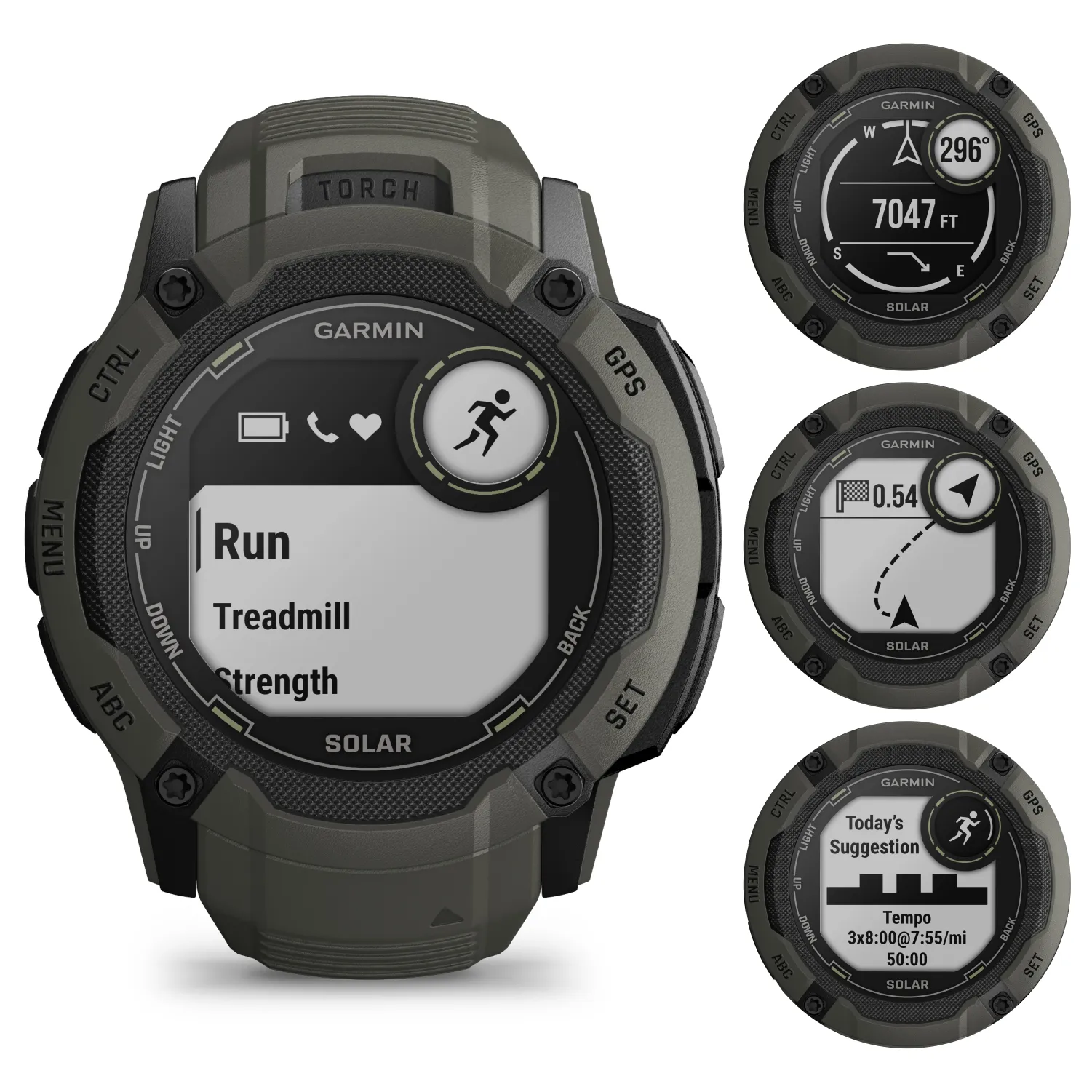 Garmin Instinct 2X Solar Series Rugged GPS Men Smartwatch with Power Glass Lens, LED Flashlight