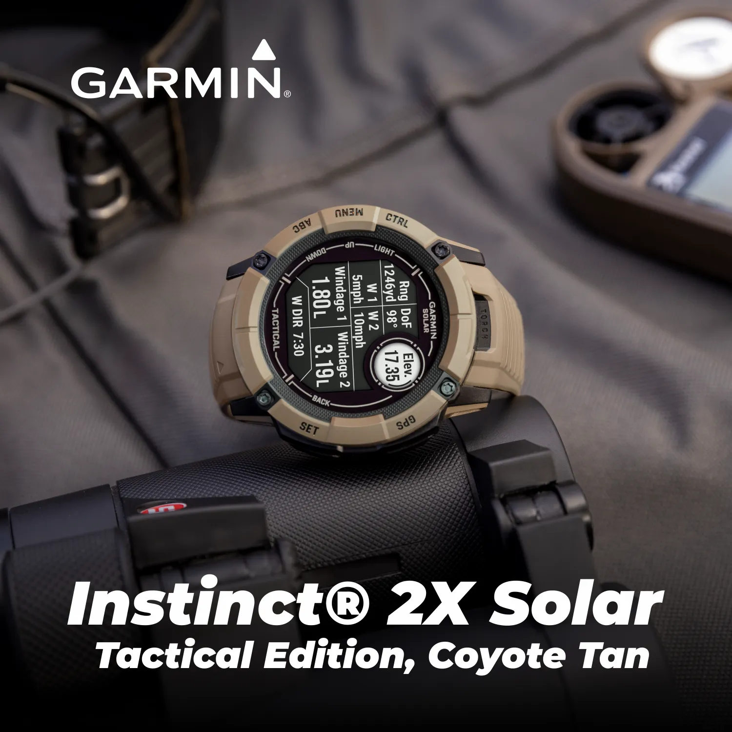 Garmin Instinct 2X Solar Series Rugged GPS Men Smartwatch with Power Glass Lens, LED Flashlight