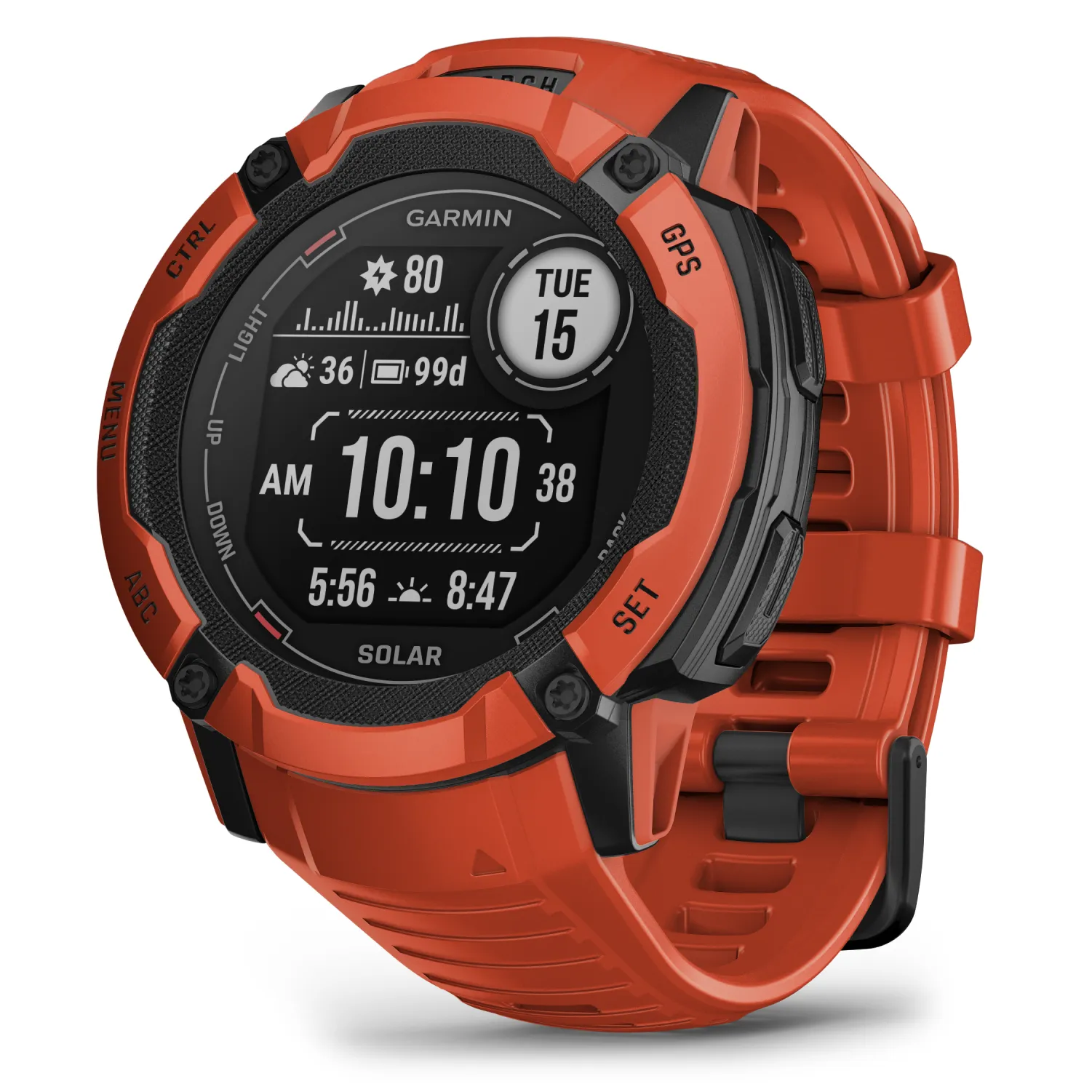 Garmin Instinct 2X Solar Series Rugged GPS Men Smartwatch with Power Glass Lens, LED Flashlight