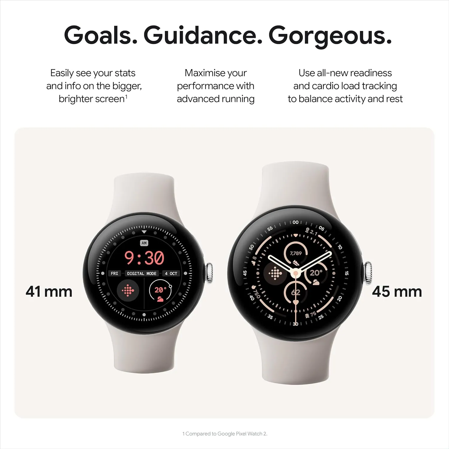 Google Pixel Watch 3 (41mm, LTE) – Heart Rate Tracking, Advanced Fitness Insights, Champagne Gold Aluminum Case with Hazel Band