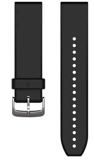 GRM Watch Band QuickFit 22 Black Silver Silicone