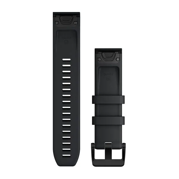 GRM Watch Band QuickFit 22 Black With Black Stainless Steel Hardware