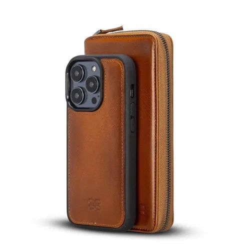 iPhone 14 Series Magnetic Leather Wallet Case