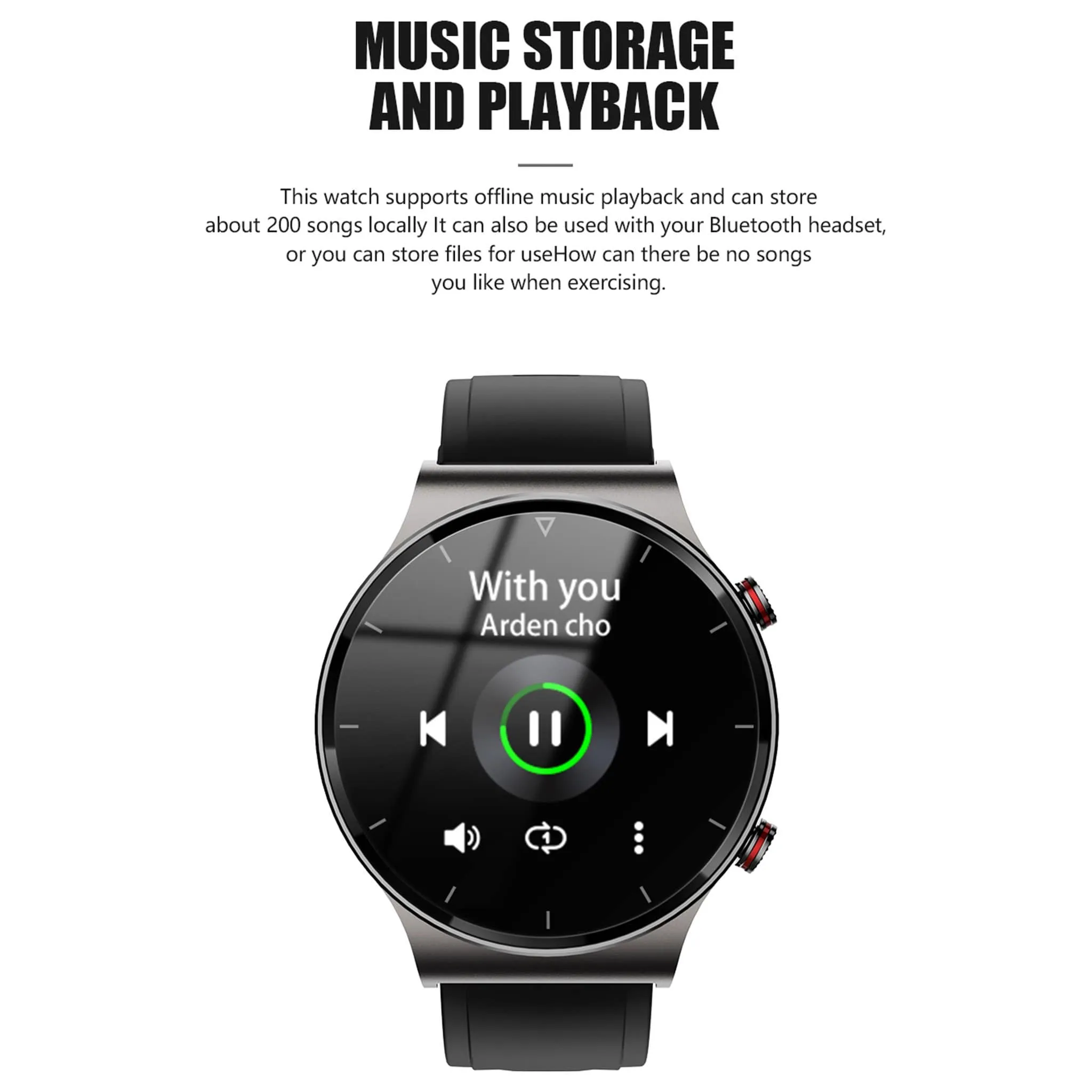 Luxury Fashion Large Screen Answer and Make Calls Music Storage Blood Oxygen