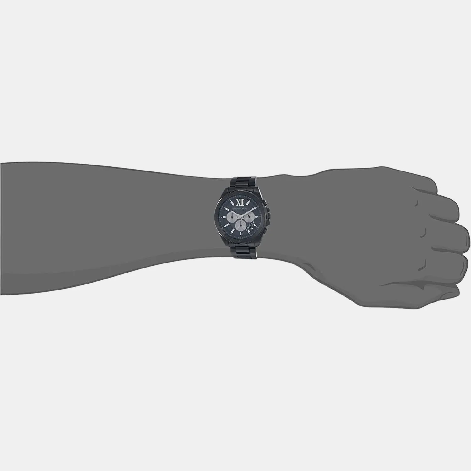 Men's Black Stainless Steel Chronograph Watch MK8858