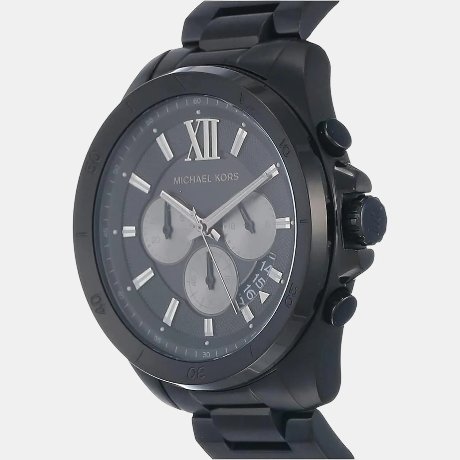 Men's Black Stainless Steel Chronograph Watch MK8858