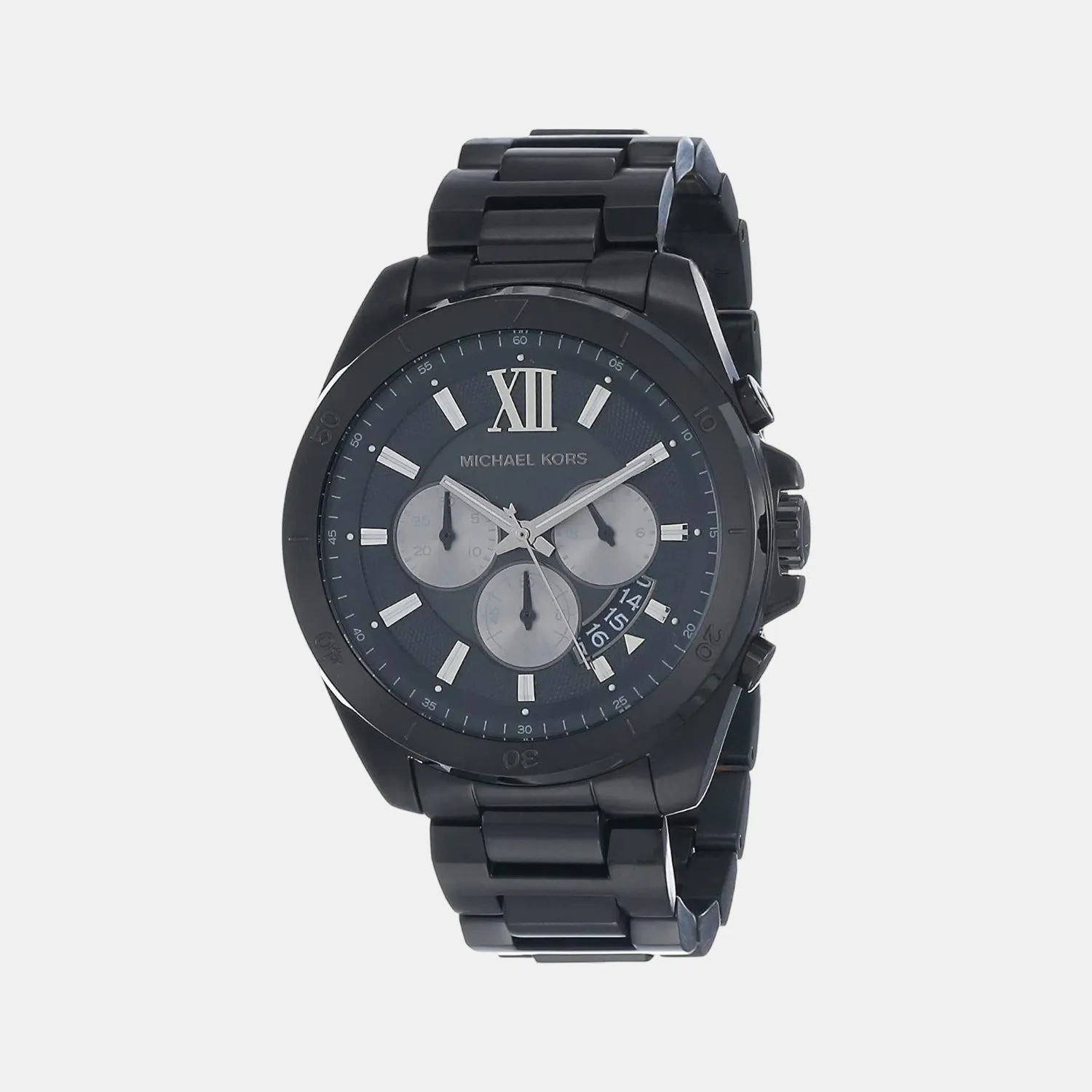 Men's Black Stainless Steel Chronograph Watch MK8858