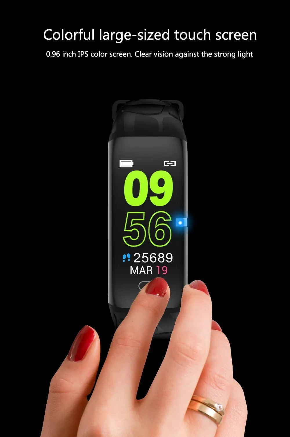 New Heart Rate Blood Pressure Fitness Bracelet IP67 Waterproof Sport Smart Band For iPhone Android