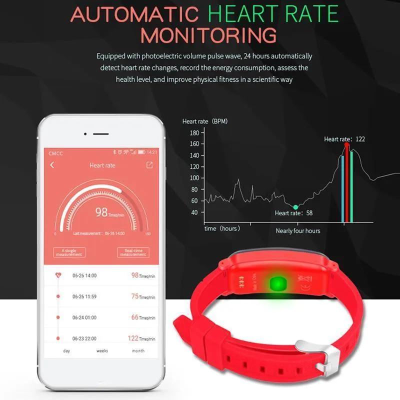 New Slim Fitted Smart Band Smart Bracelet Pedometer Blood Pressure Oxygen Fitness Tracker Heart Rate Smart Wristband