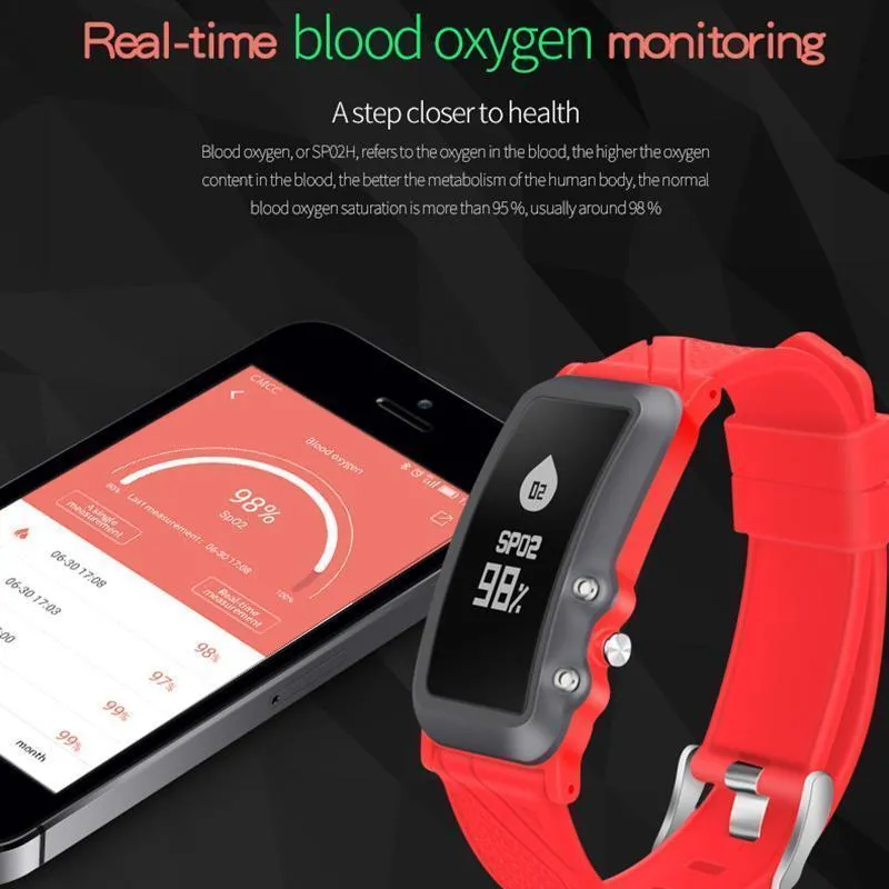 New Slim Fitted Smart Band Smart Bracelet Pedometer Blood Pressure Oxygen Fitness Tracker Heart Rate Smart Wristband