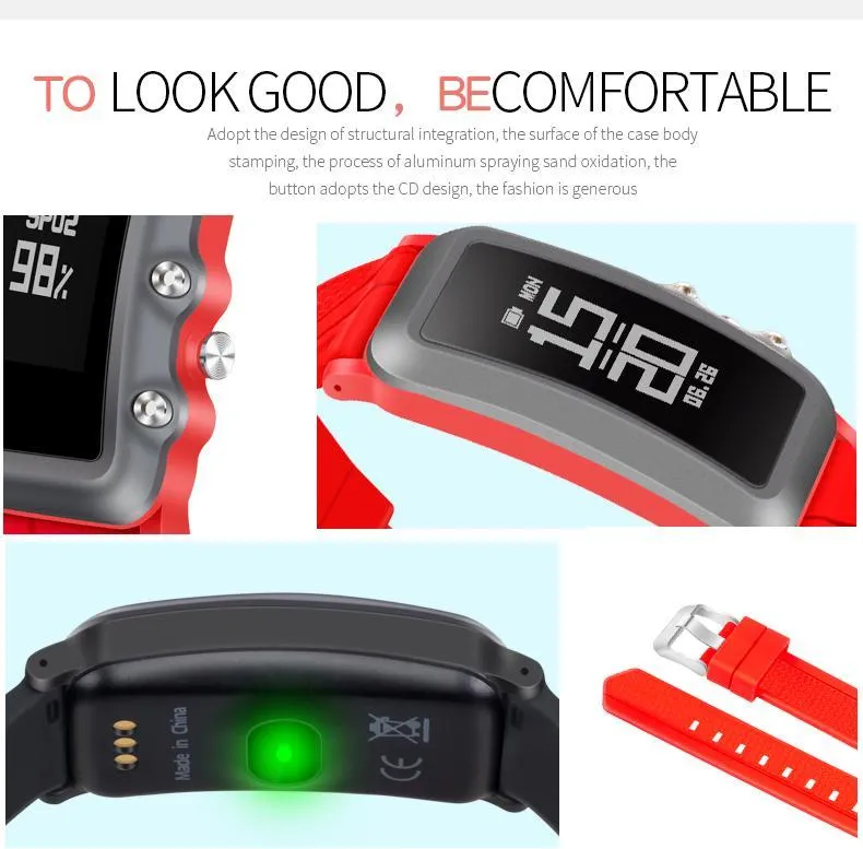 New Slim Fitted Smart Band Smart Bracelet Pedometer Blood Pressure Oxygen Fitness Tracker Heart Rate Smart Wristband