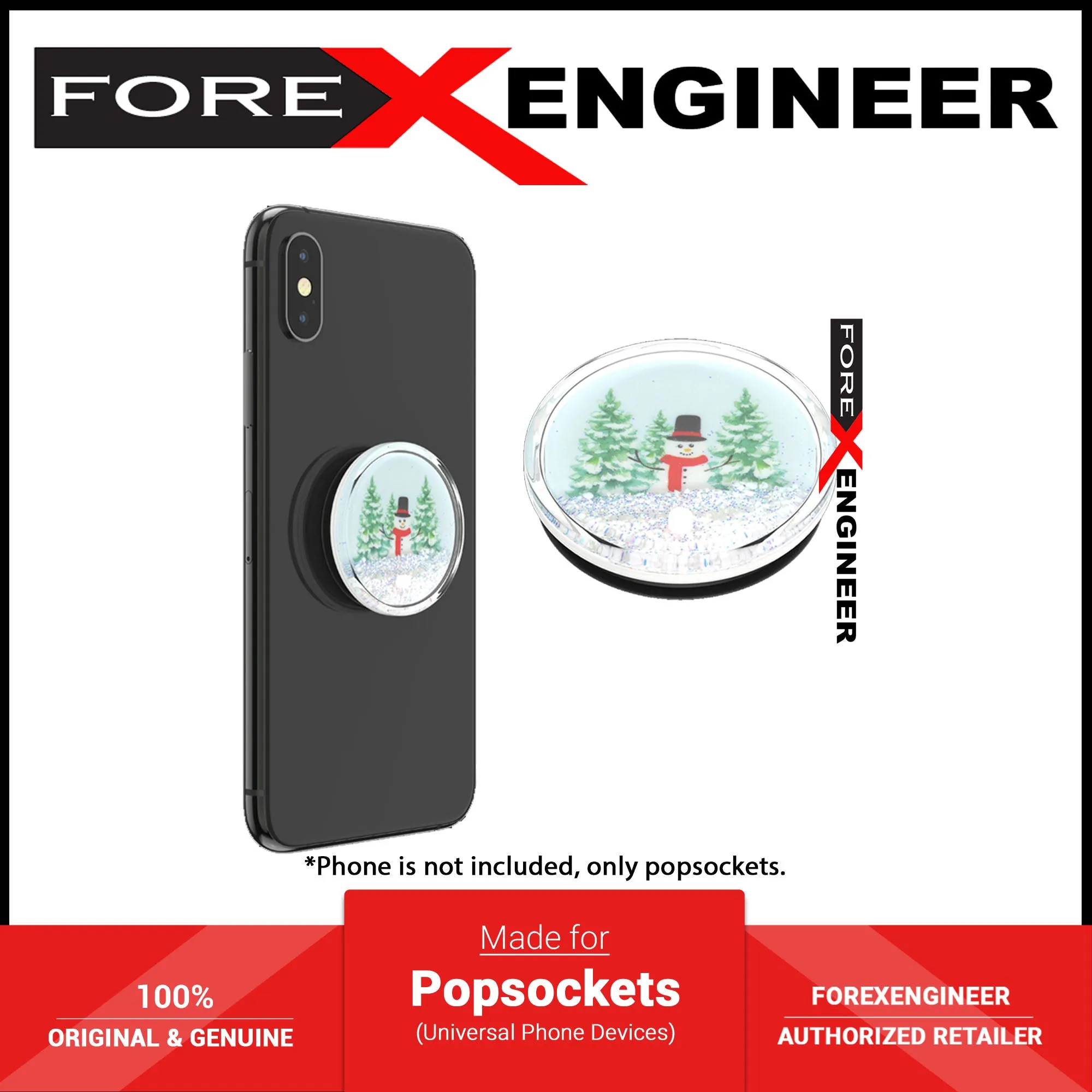 PopSockets PopGrip Luxe Swappable - Tidepool Snow Globe Wonderland