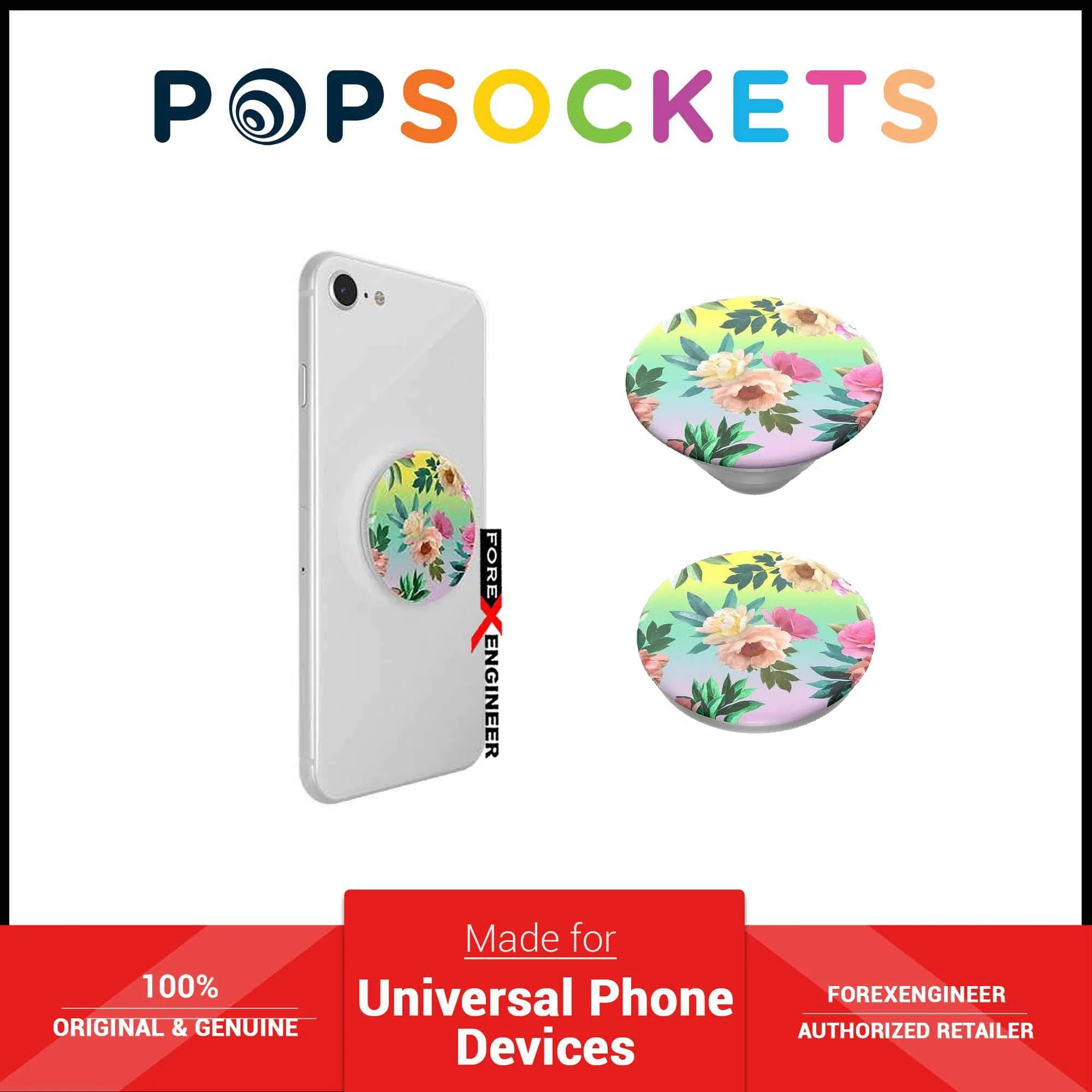 PopSockets Swappable PopGrip Graphics - Chrome Flora (Barcode: 842978139159)