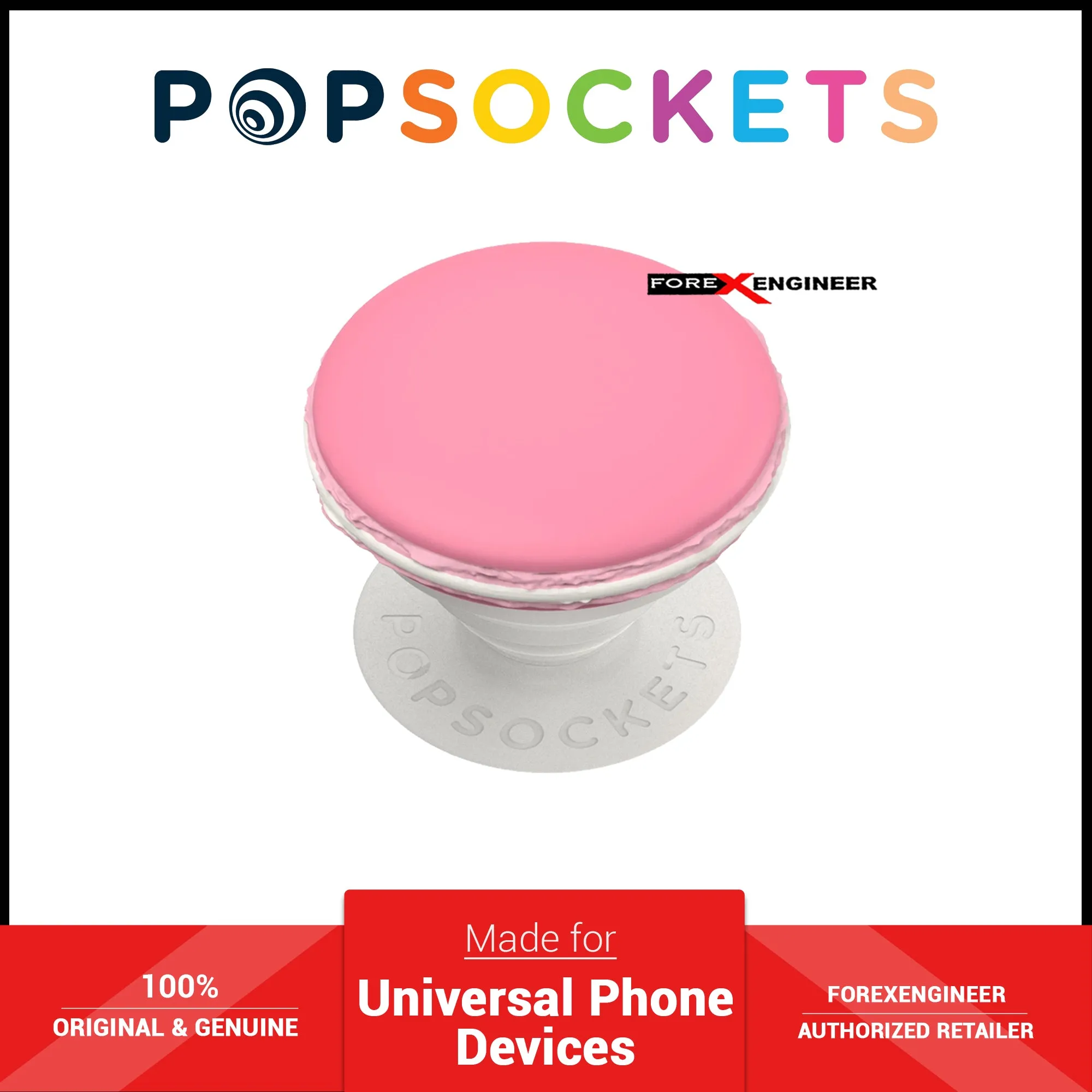 PopSockets Swappable PopGrip Premium PopOuts Strawberry Macaron ( Barcode : 842978186306 )