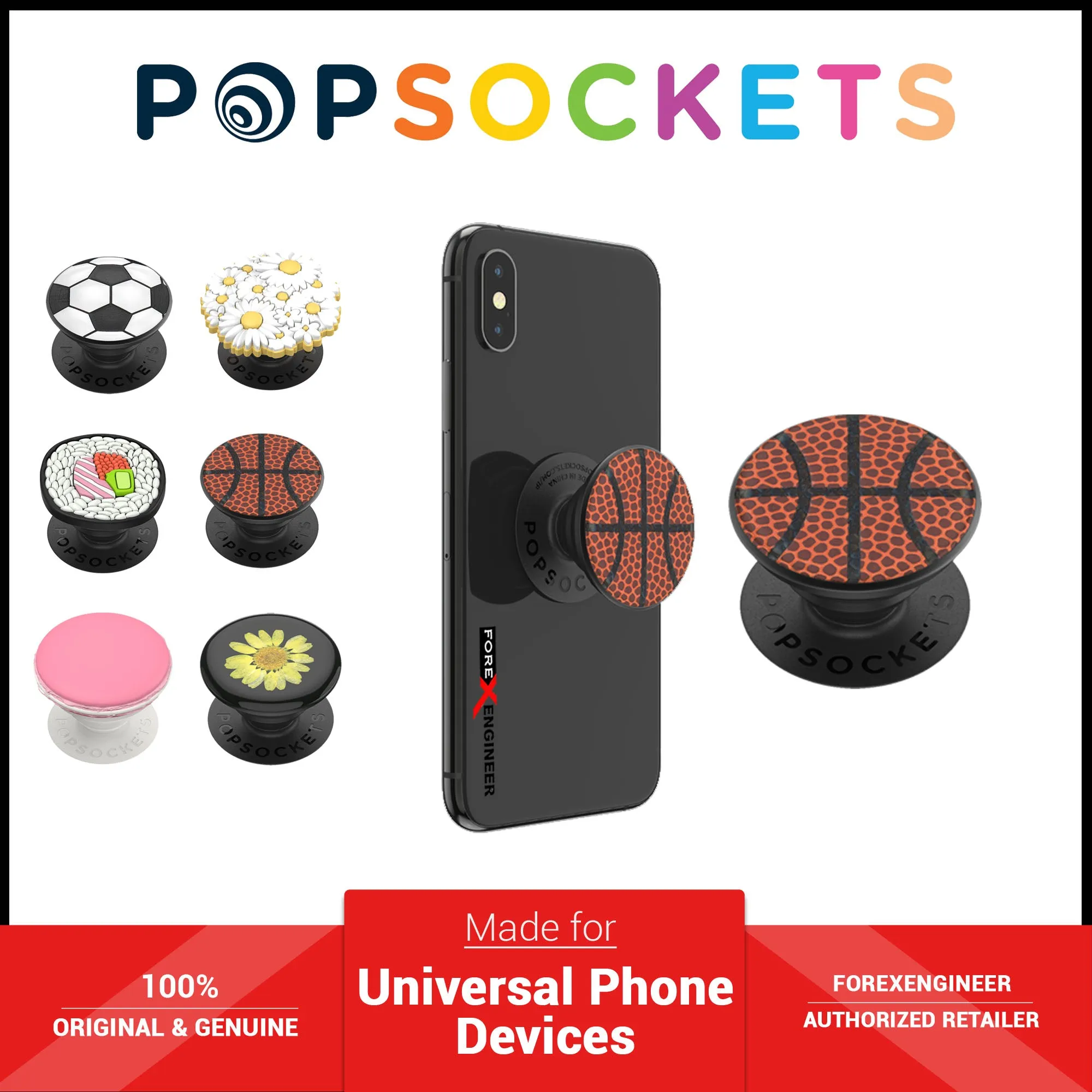 PopSockets Swappable PopGrip Premium PopOuts Strawberry Macaron ( Barcode : 842978186306 )