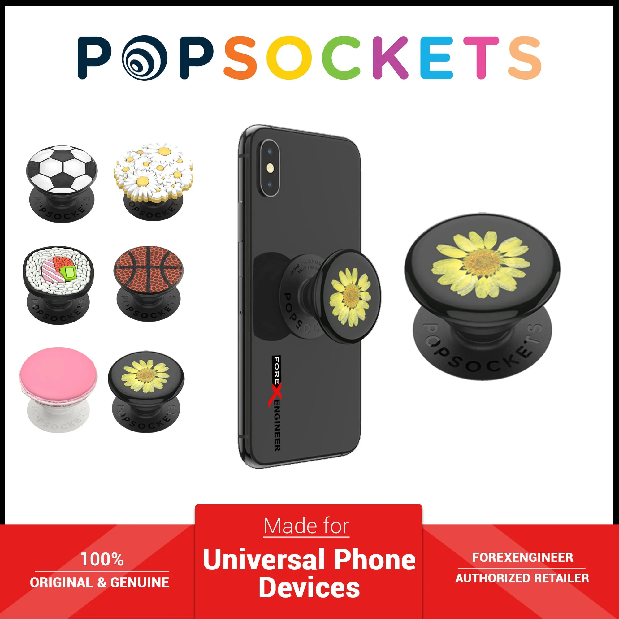 PopSockets Swappable PopGrip Premium PopOuts Strawberry Macaron ( Barcode : 842978186306 )