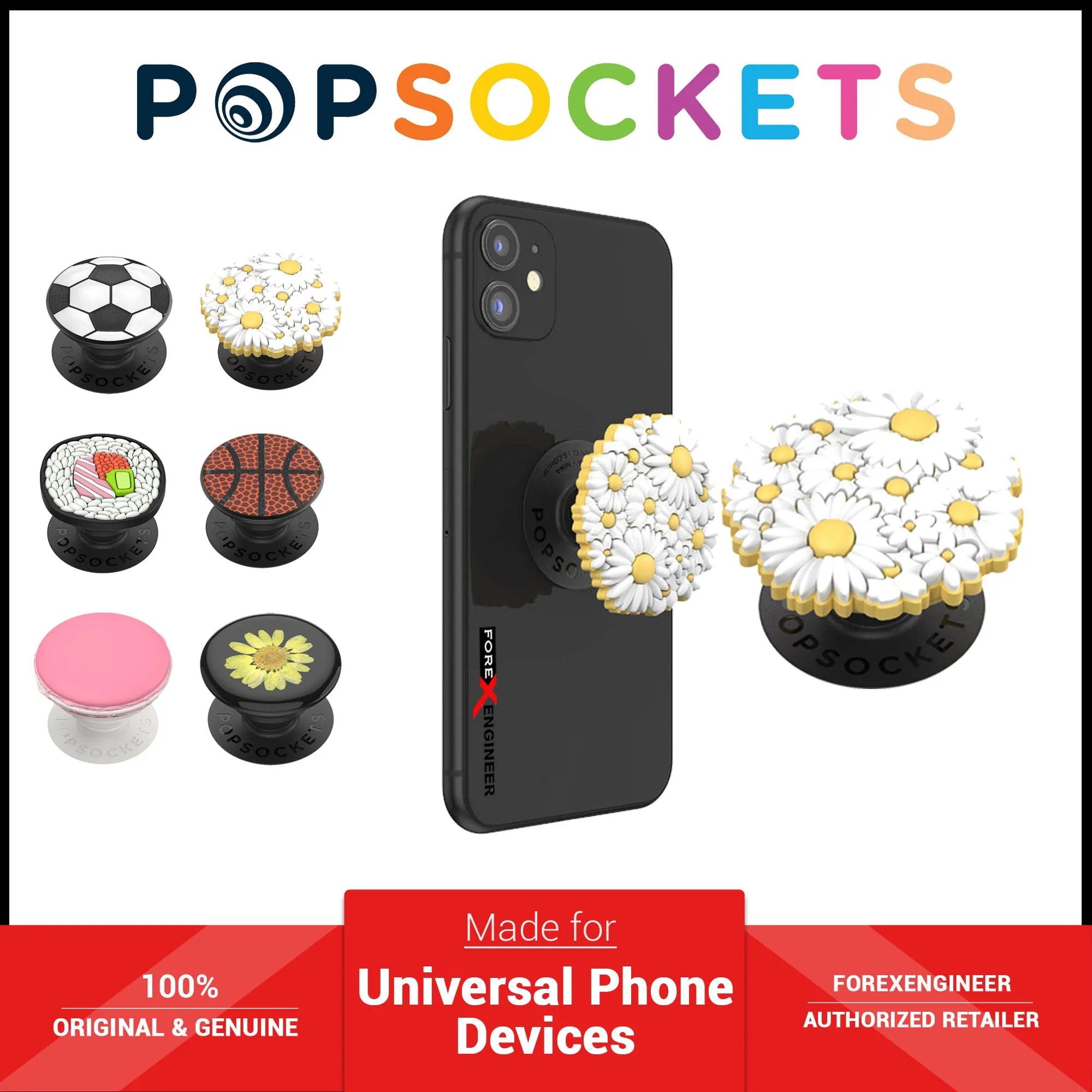 PopSockets Swappable PopGrip Premium PopOuts Strawberry Macaron ( Barcode : 842978186306 )