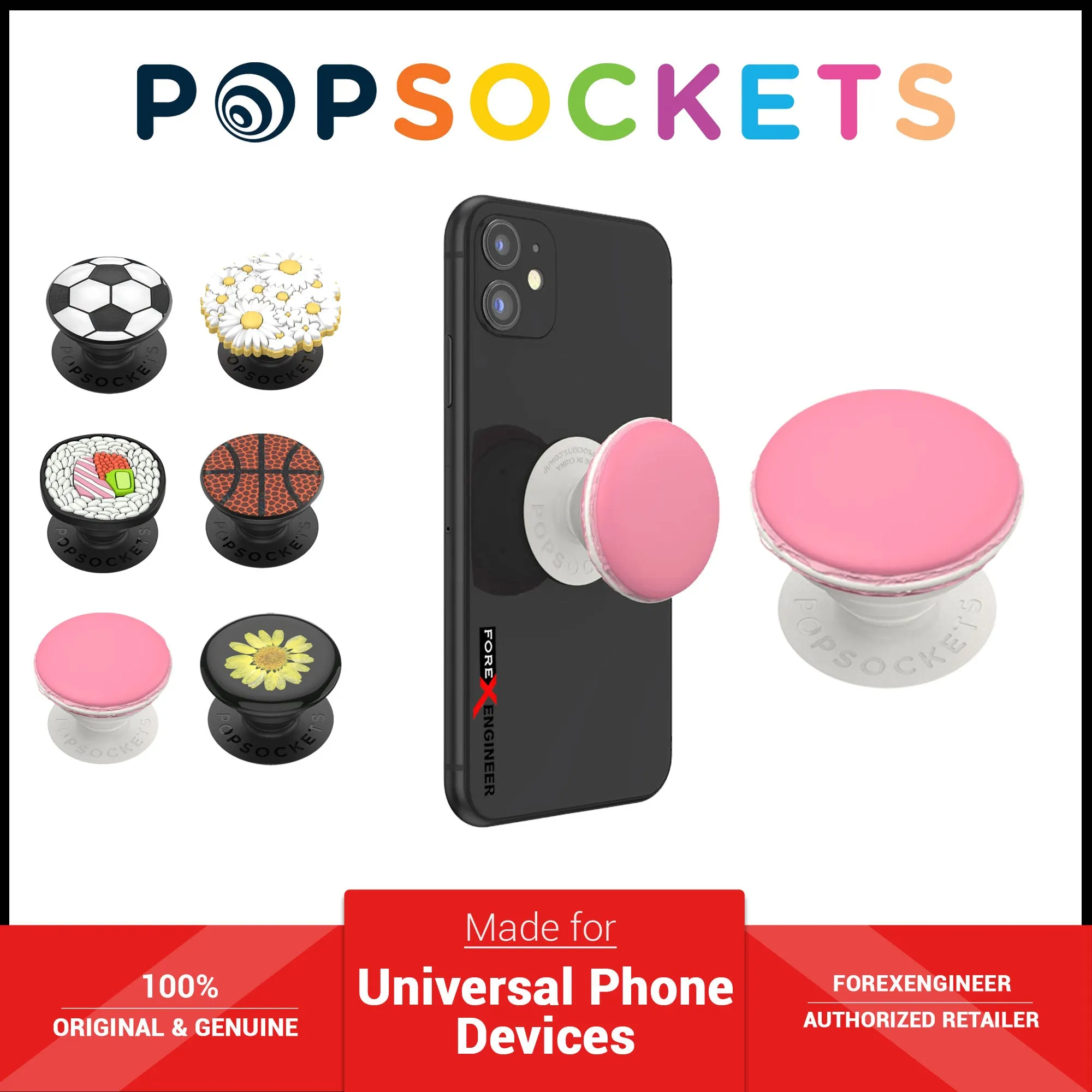 PopSockets Swappable PopGrip Premium Pressed Flower- Yellow Daisy ( Barcode : 842978173498 )