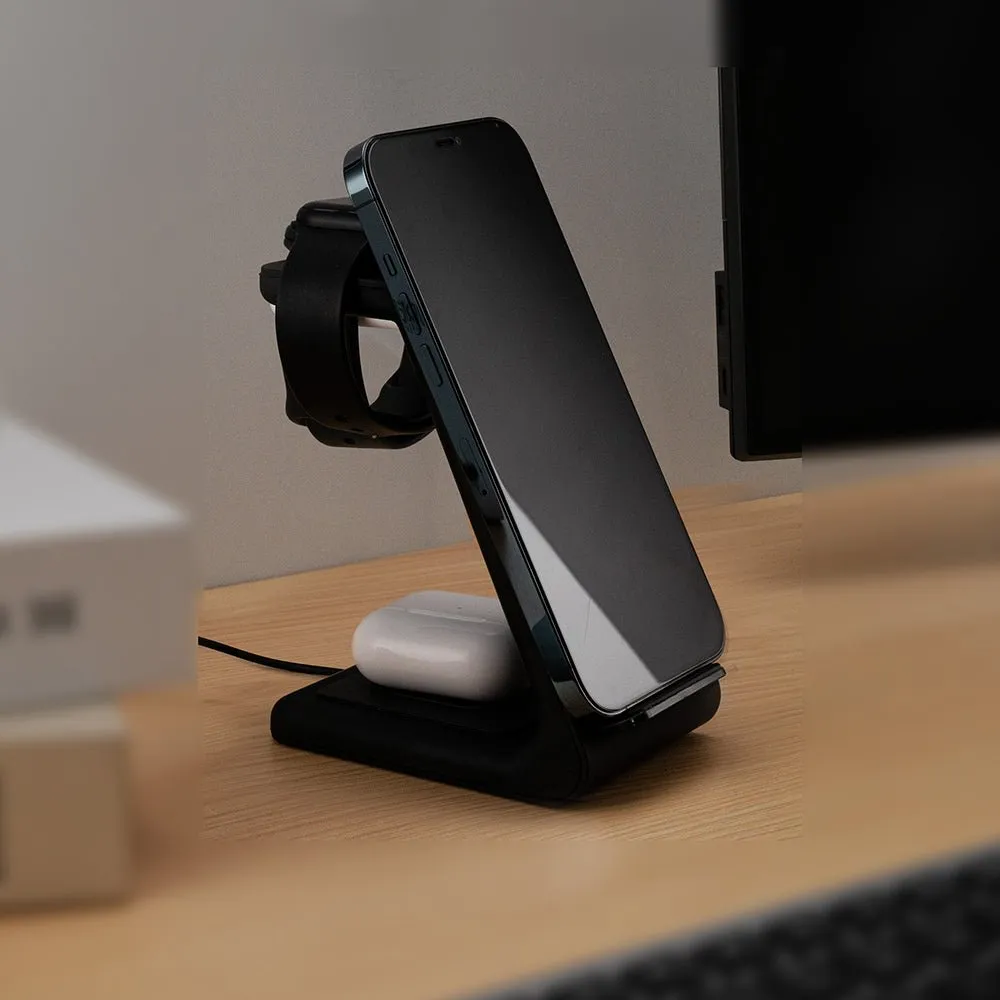 Premium 3 in 1 Fast Wireless Charging Stand for iPhone, Apple Watch & AirPods