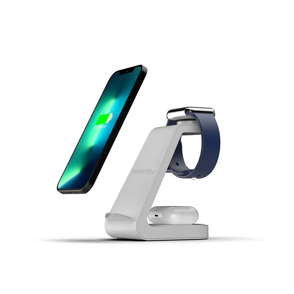 Premium 3 in 1 Fast Wireless Charging Stand for iPhone, Apple Watch & AirPods