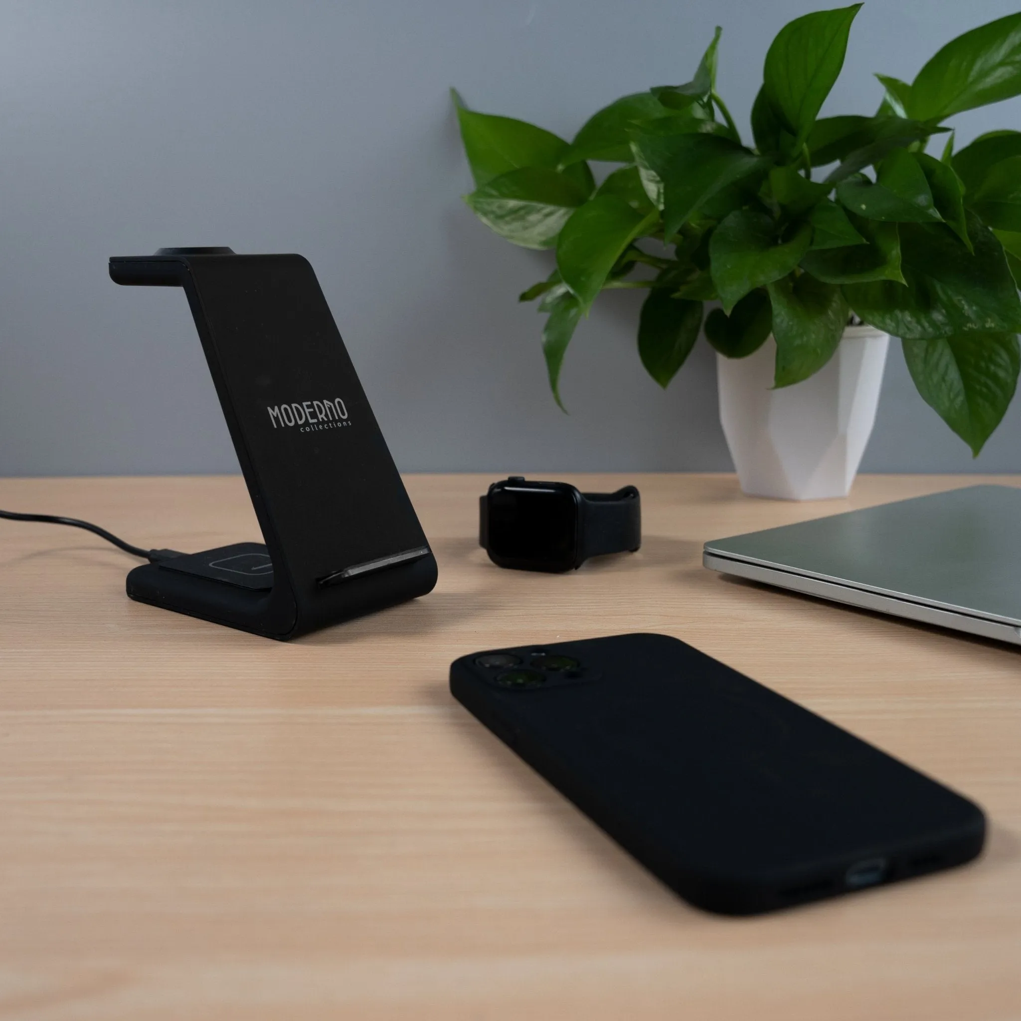 Premium 3 in 1 Fast Wireless Charging Stand for iPhone, Apple Watch & AirPods