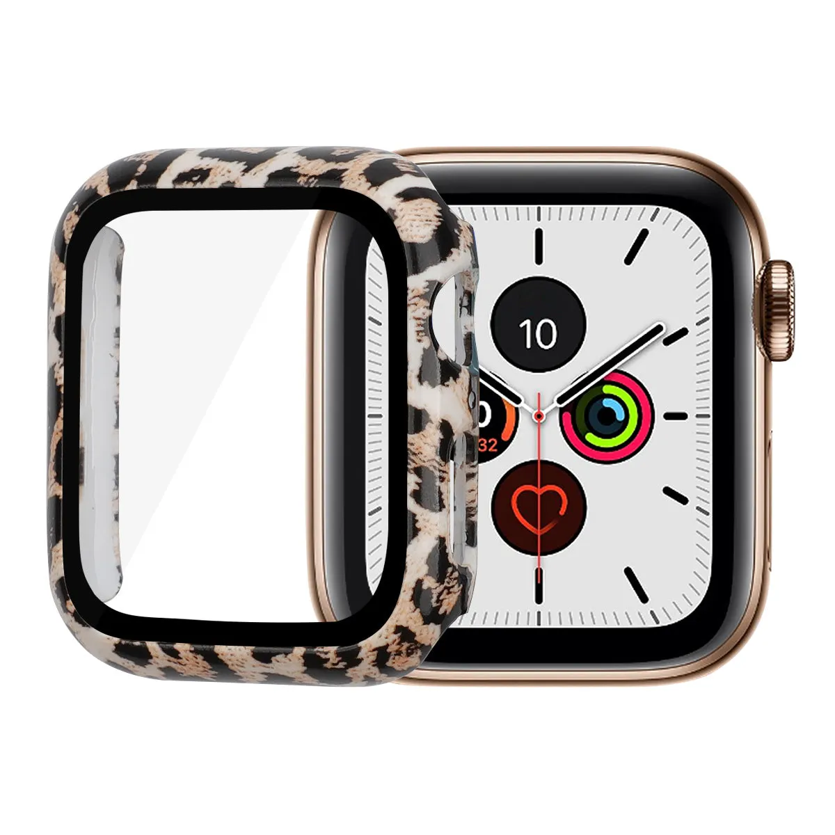 Protective Bumper Case with Screen Protector for Apple Watch 41mm- Leopard Print