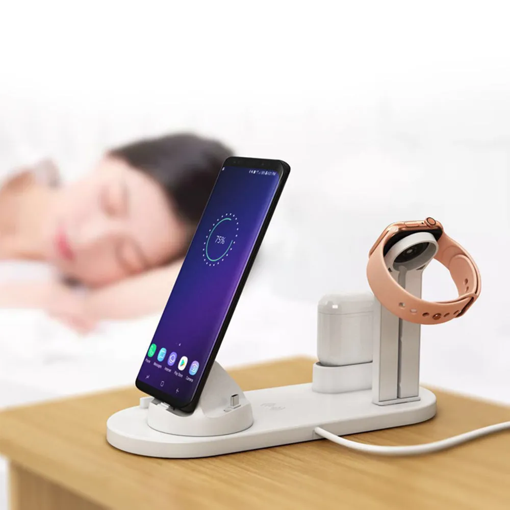 QI Wireless Charger Station with Micro USB and USB-C